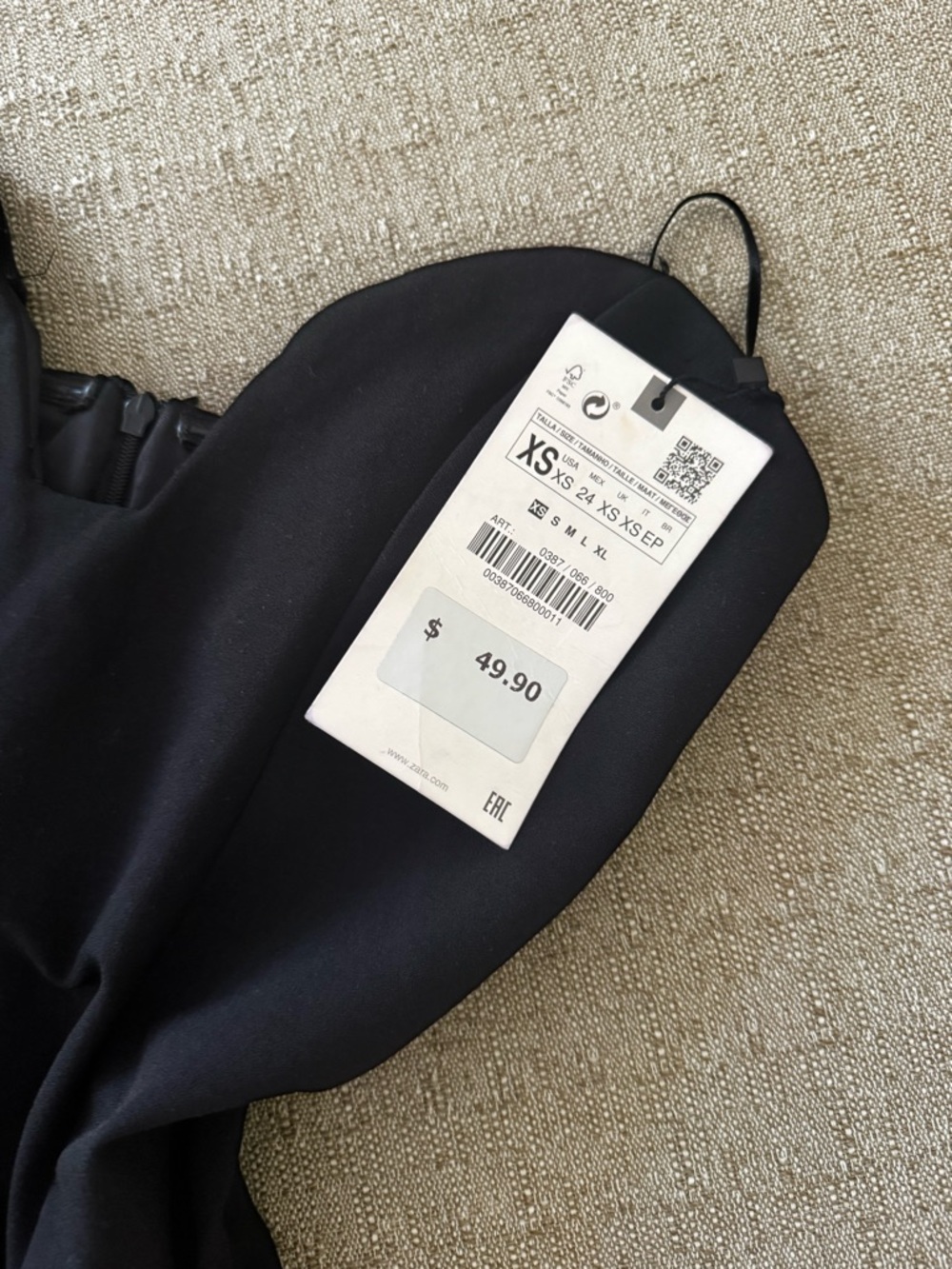 ZARA Black Strapless Sweetheart Mini Dress - Picture 3 of 6
